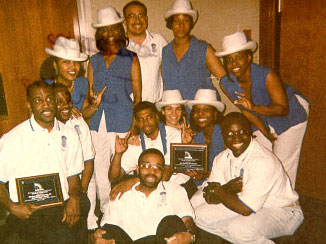 The Blue and White step team